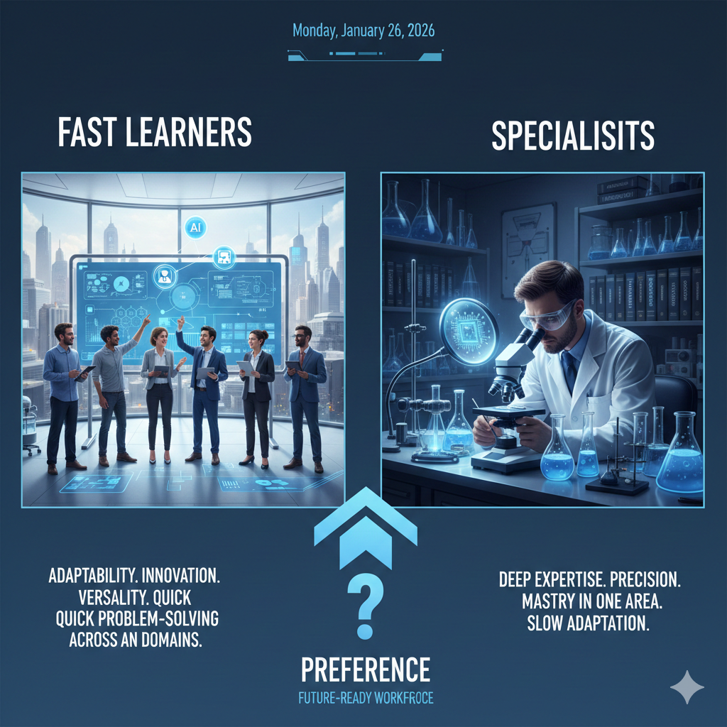Why fast learners are preferred over specialists