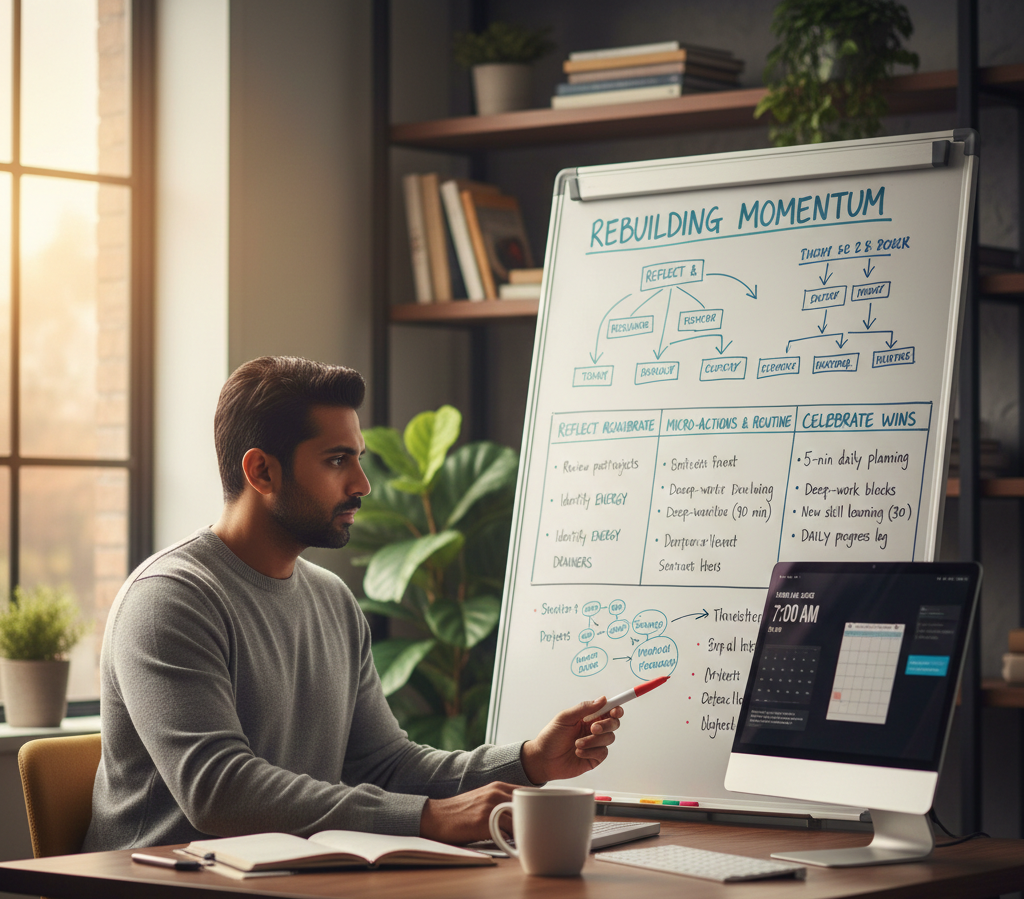 How professionals rebuild momentum after slow phases