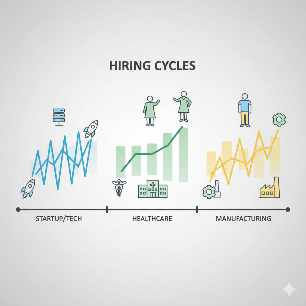 How hiring cycles differ across industries