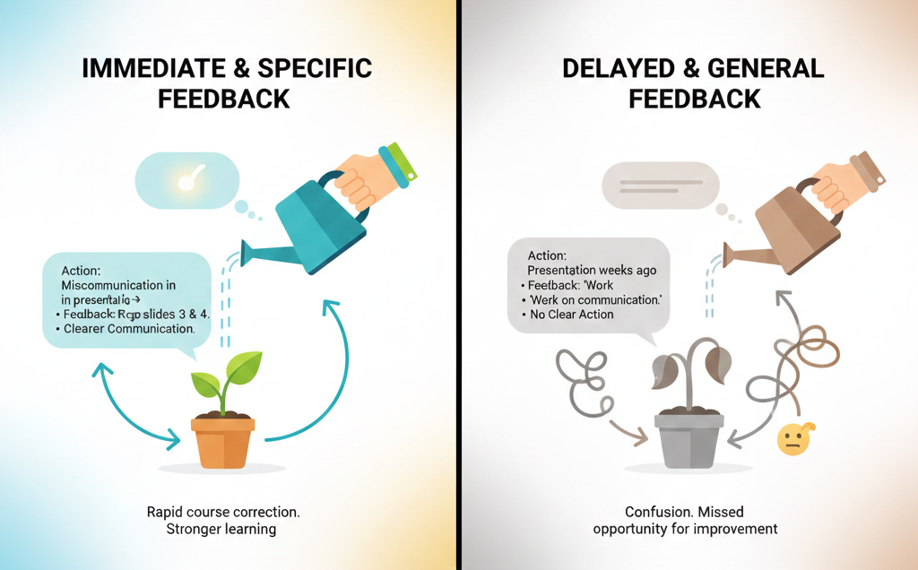 Why feedback timing affects growth