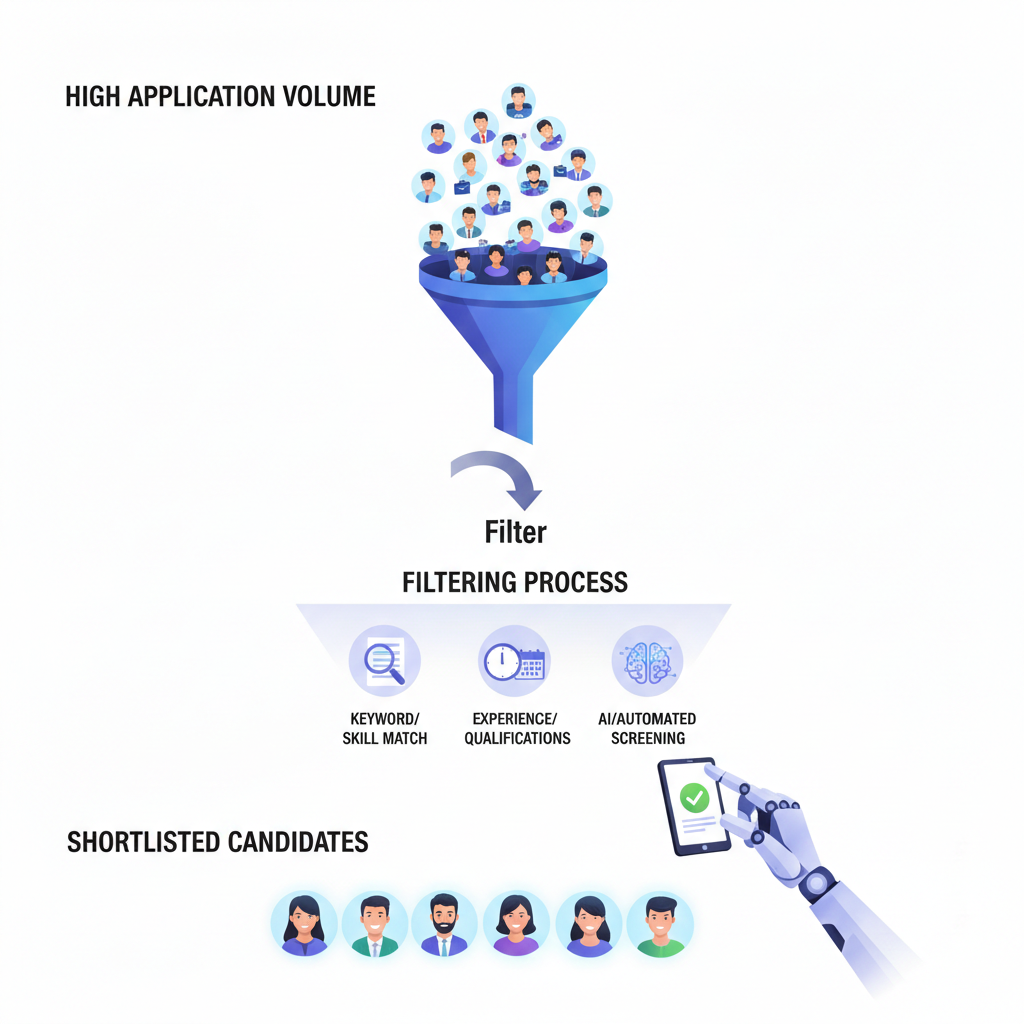 How recruiters shortlist under high application volume