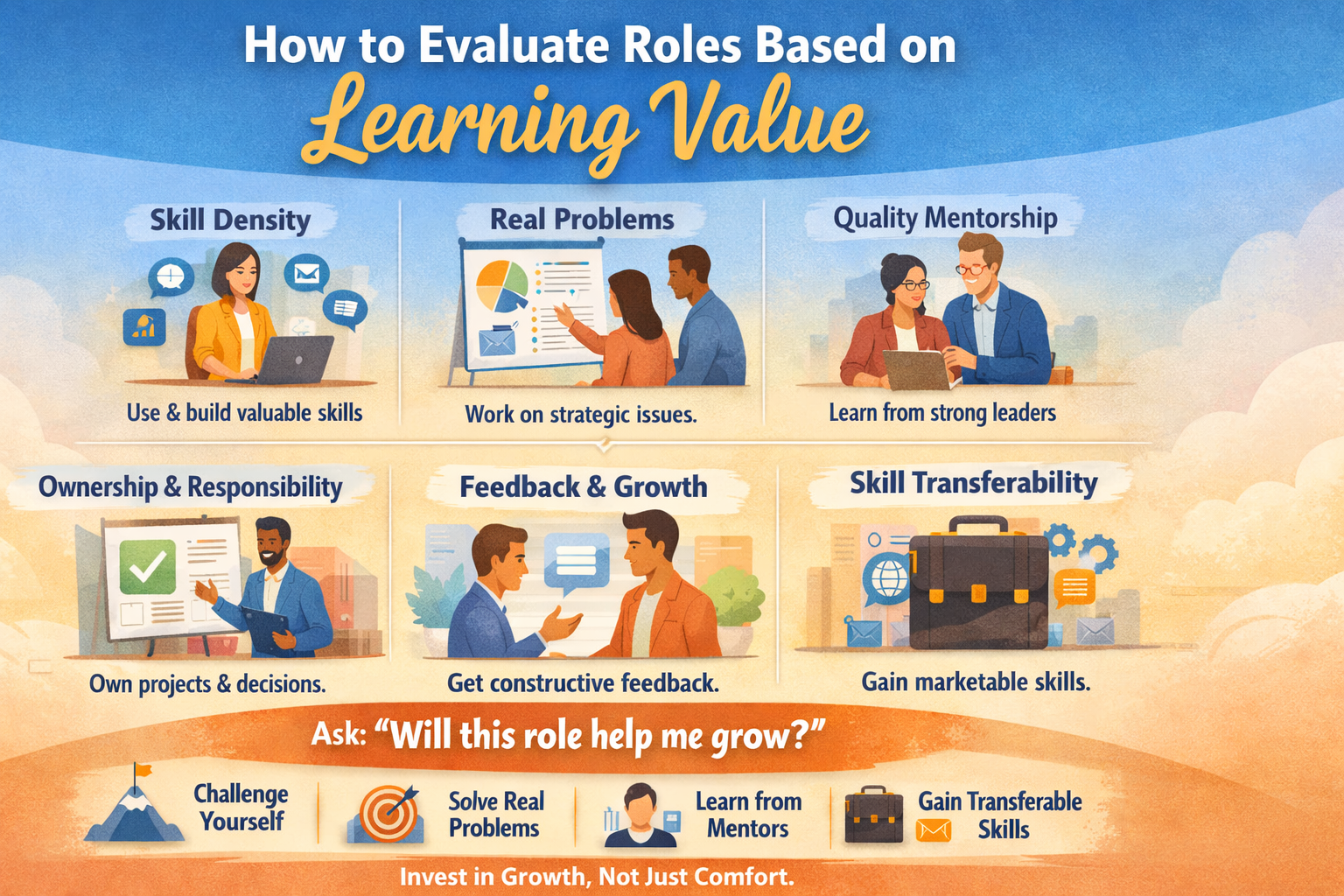 How to Evaluate Roles Based on Learning Value