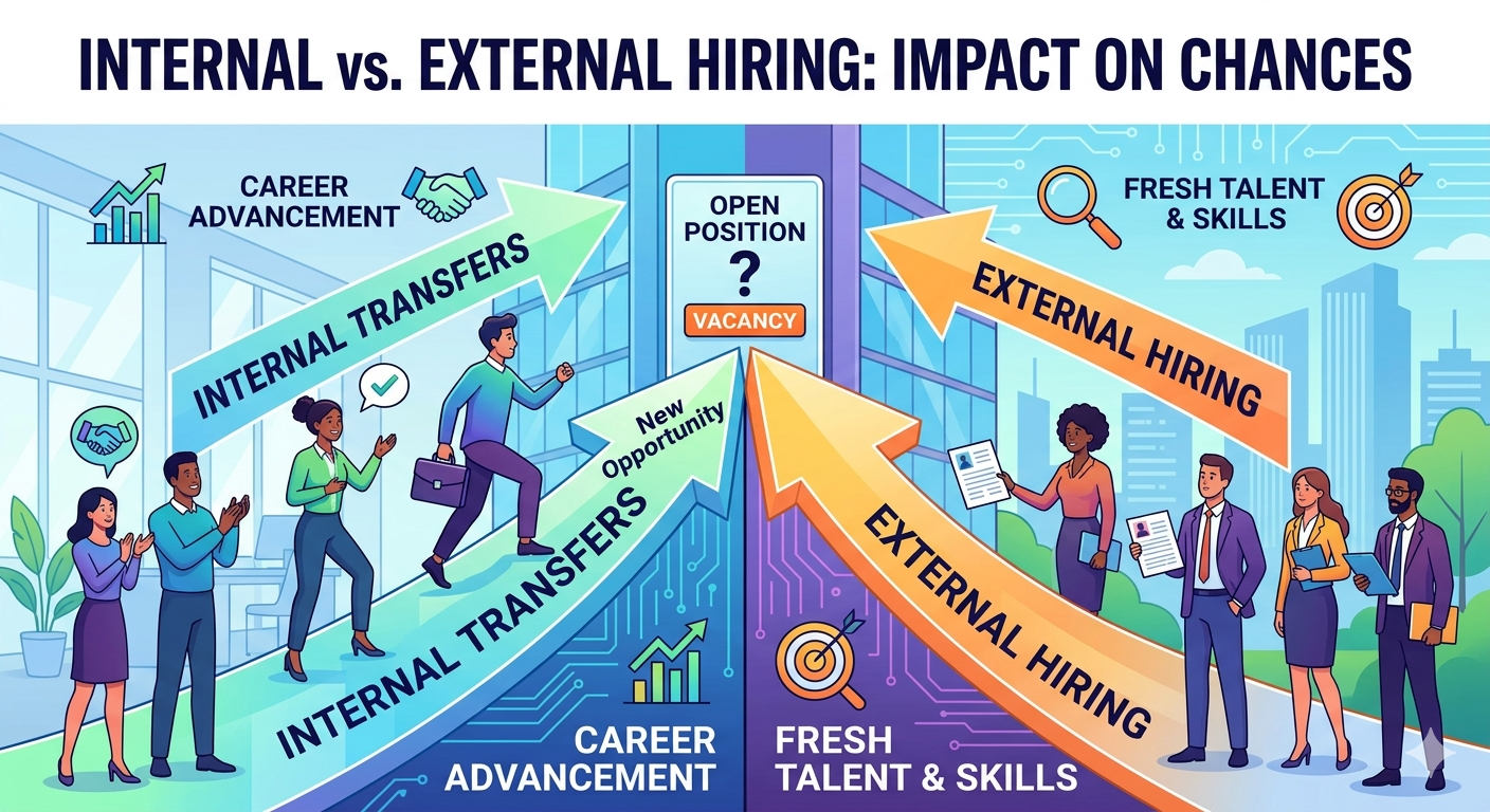 How internal transfers affect external hiring chances