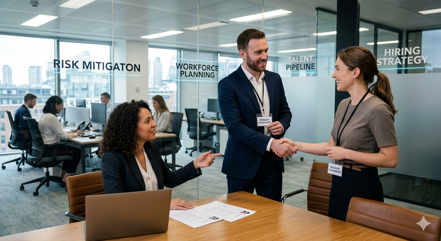 Why companies hire backups along with primary candidates