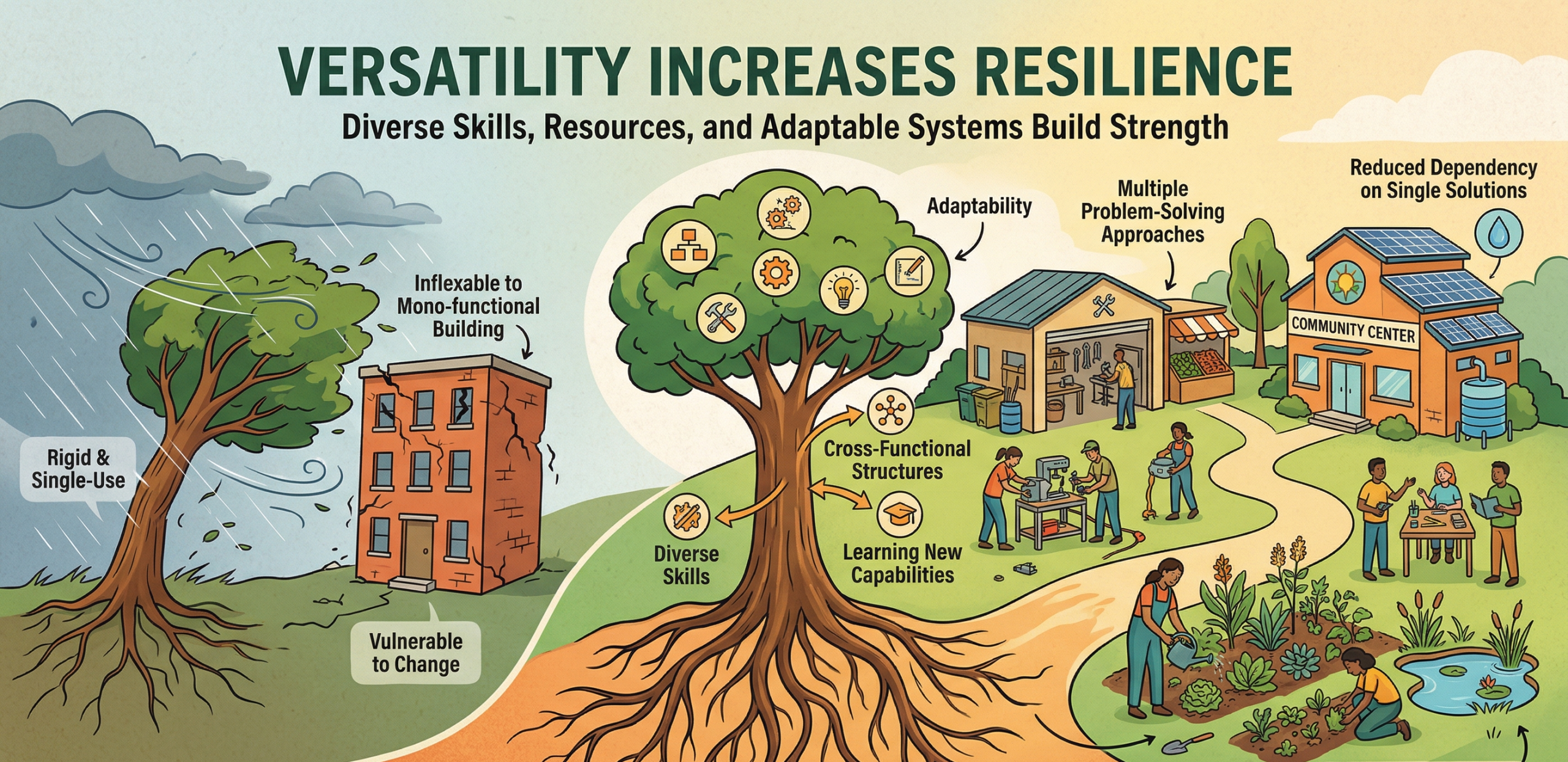 Why versatility increases resilience