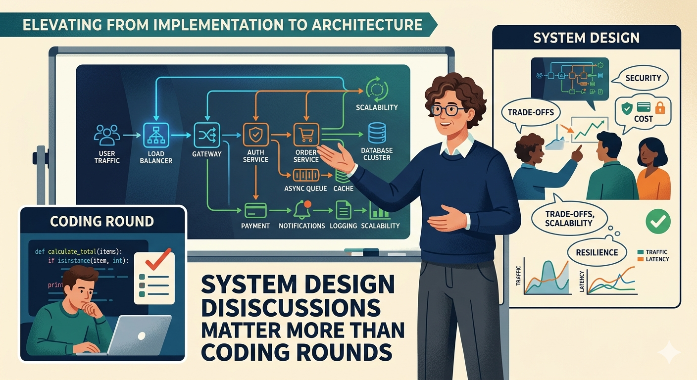 Why system design discussions matter more than coding rounds