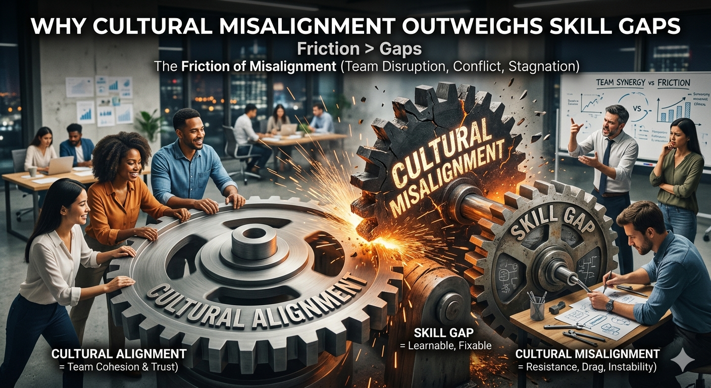 Why cultural misalignment outweighs skill gaps
