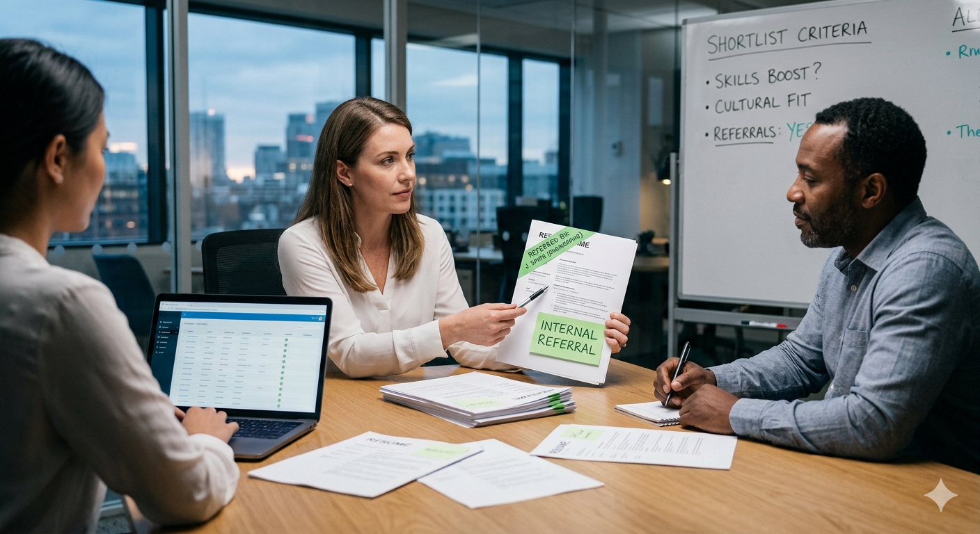 How internal referrals influence shortlisting decisions