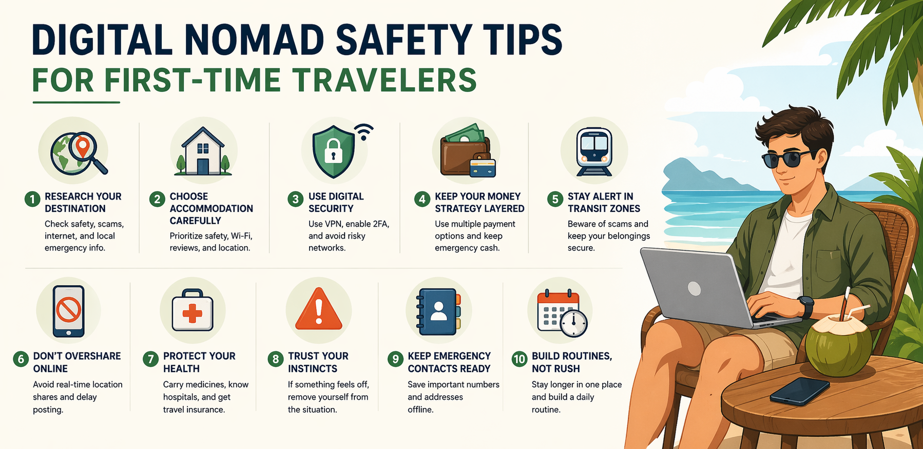 Digital Nomad Safety Tips for First-Time Travelers