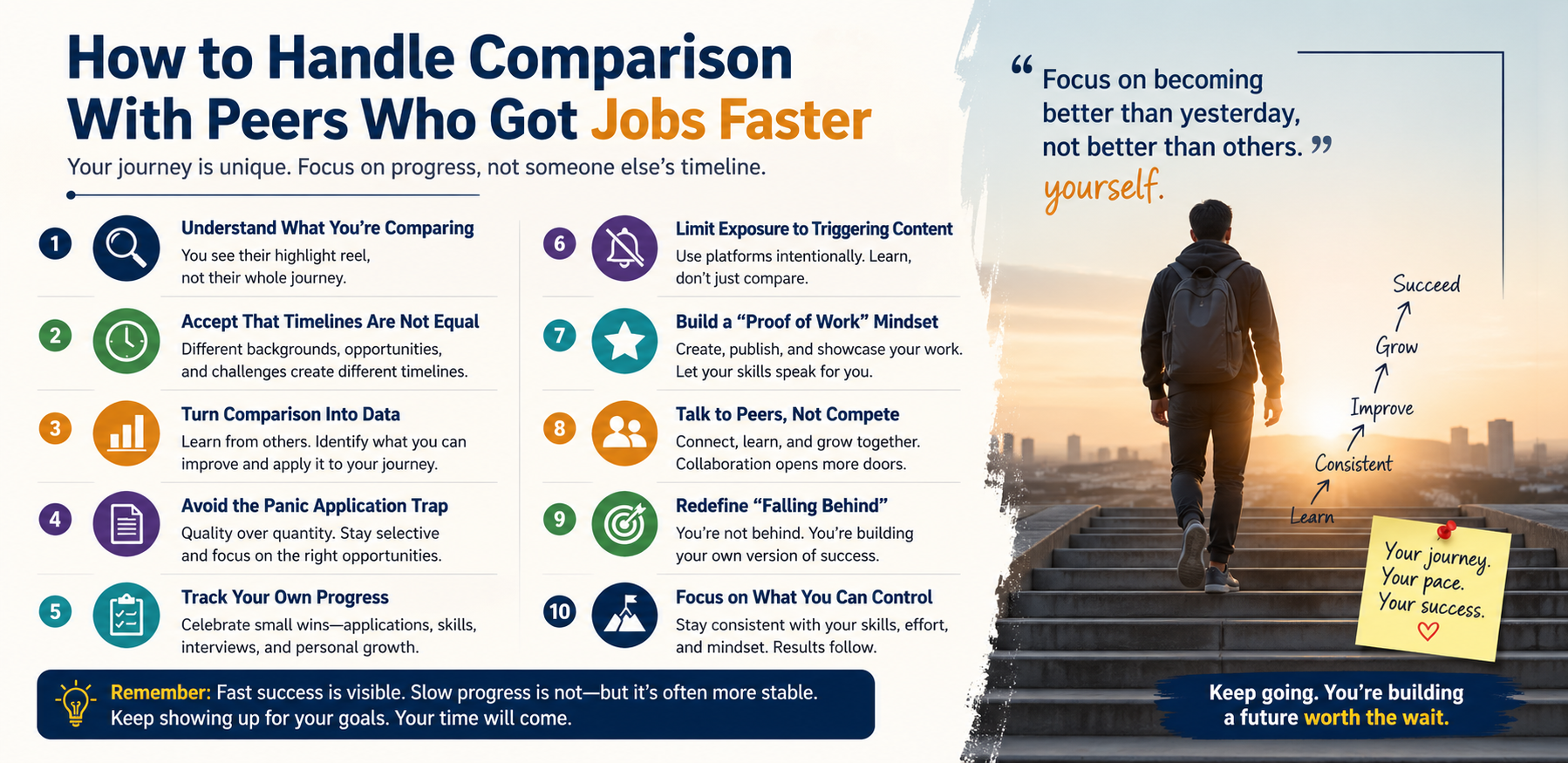 How to Handle Comparison With Peers Who Got Jobs Faster