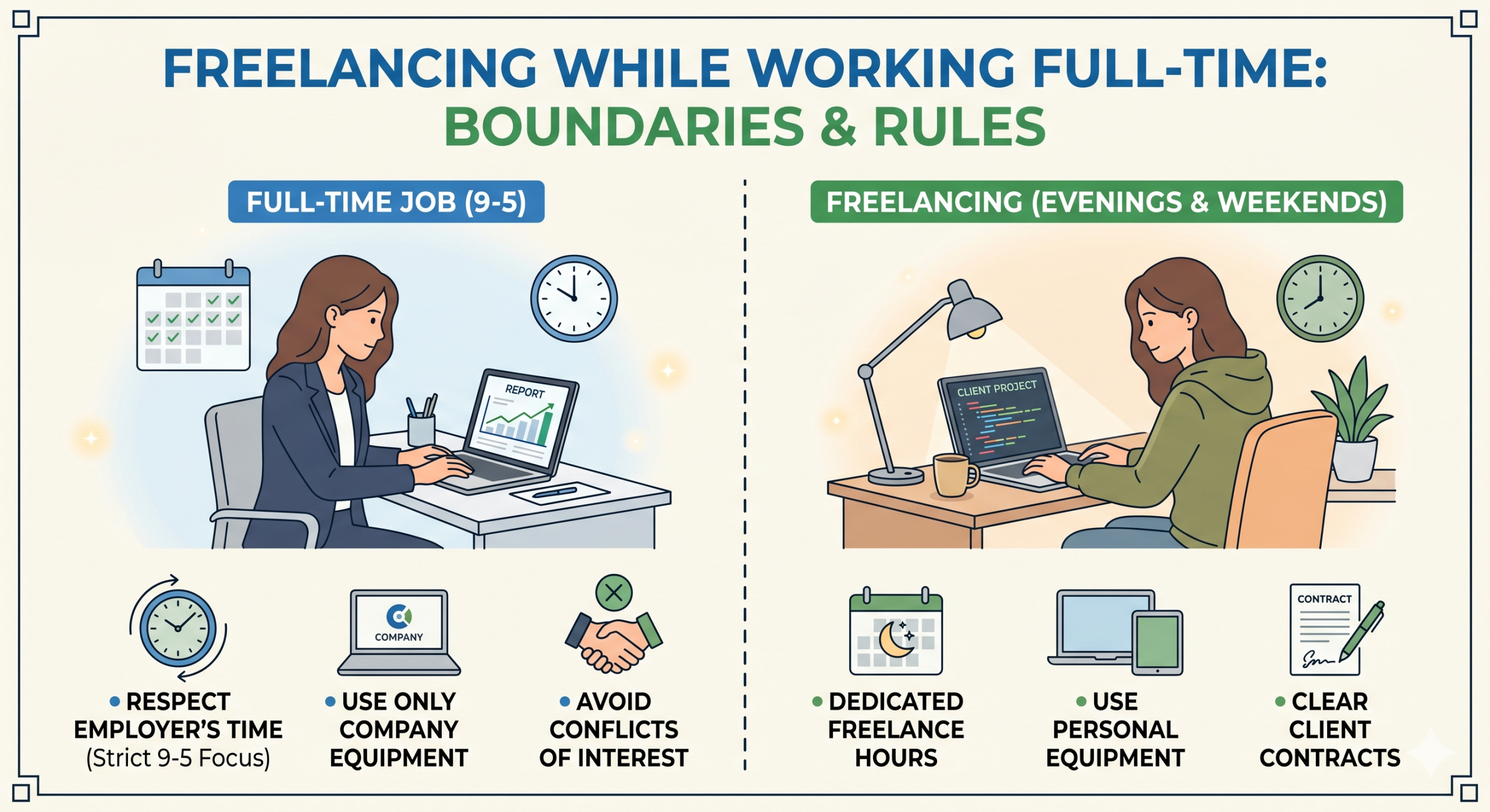 Freelancing While Working Full-Time: Boundaries and Rules