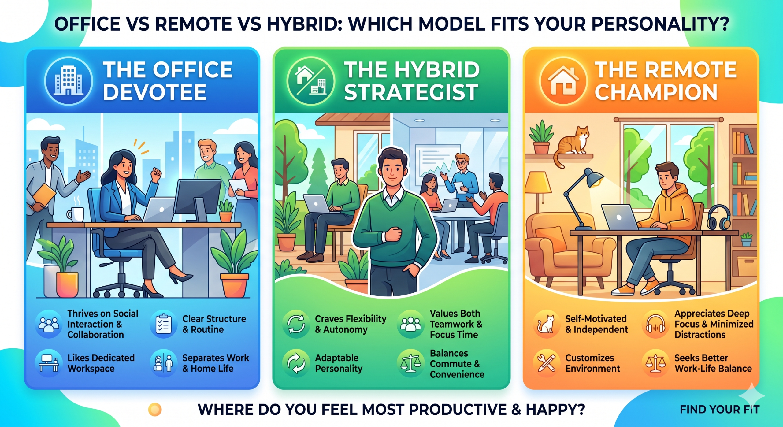Office vs Remote vs Hybrid: Which Model Fits Your Personality?