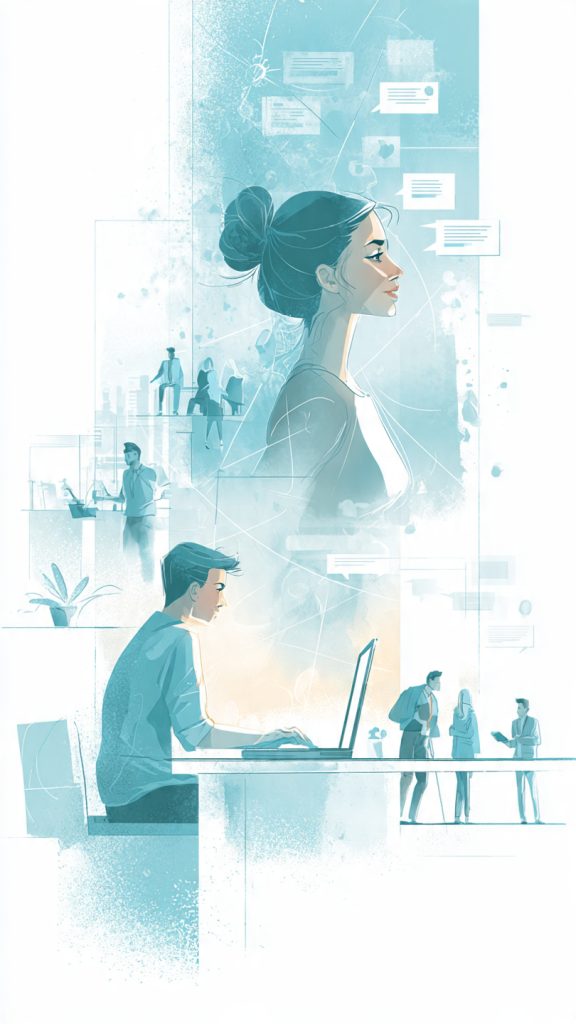 Freshers Can Reach Hiring Managers
A modern, professional digital illustration showing a young fresher confidently reaching out to hiring managers online. The scene is split into two connected elements: on one side, a laptop screen displaying professional networking profiles and messages; on the other side, subtle silhouettes of hiring managers in office environments. A calm, focused mood with a soft blue and white color palette symbolizing trust, consistency, and professionalism. Light connecting lines or network nodes represent consistent outreach and communication. Clean, minimal corporate style, soft lighting, high detail, optimistic atmosphere, no text on image.