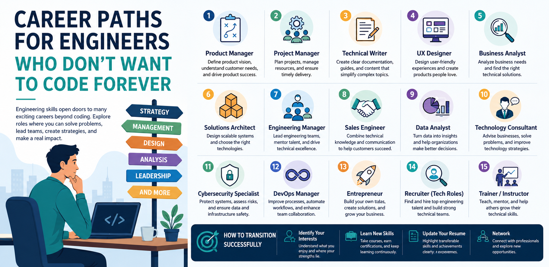 Career Paths for Engineers Who Don’t Want to Code Forever