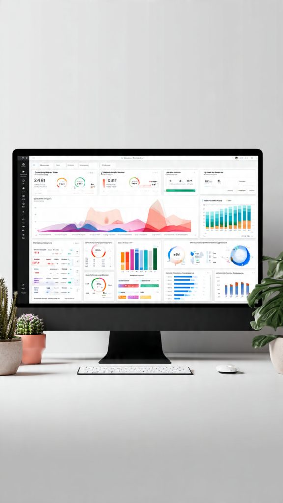 Building Dashboards
Illustrated HR analytics dashboard displayed on a computer screen, featuring employee metrics, recruitment statistics, workforce trends, performance indicators, charts, graphs, and data visualizations. The modern workplace-themed design highlights data-driven HR decision-making, workforce planning, employee engagement monitoring, and organizational performance analysis in a clean professional interface.