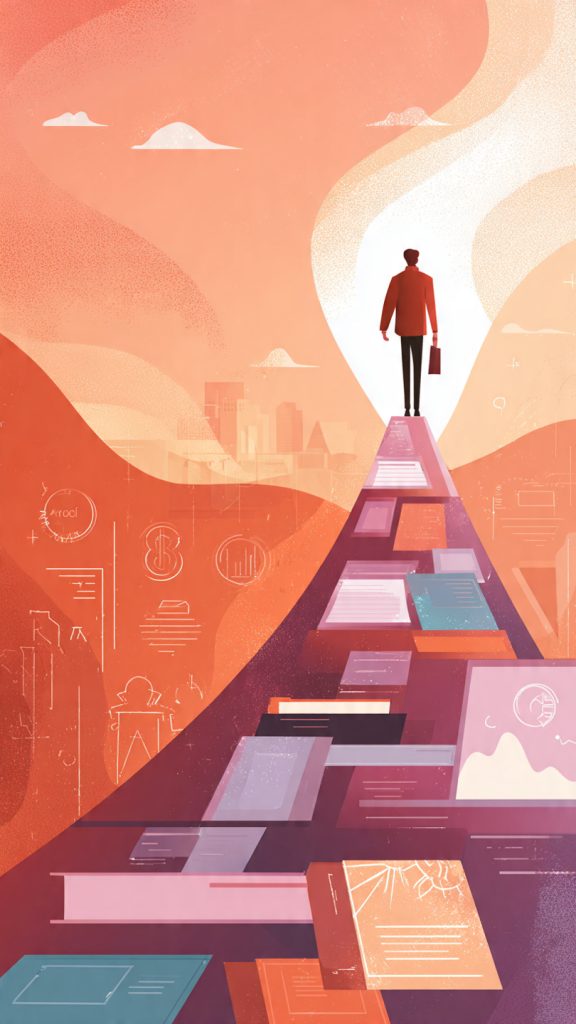 Side Hustles That Improve Your Resume
create image “An illustrated career journey showing a person walking a path made of books, laptop screens, and skill icons like writing, coding, marketing, and consulting. The path leads upward toward a glowing ‘Career Growth’ goal. Background shows subtle office and digital elements. Inspirational, colorful, modern flat illustration style, clean composition, soft gradients, high detail, 16:9 banner format, professional and motivational mood.”